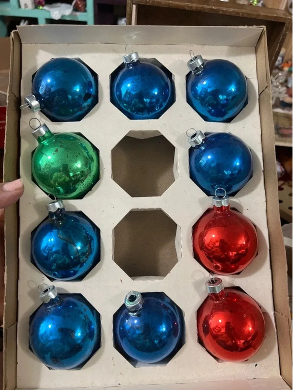 American made glass Christmas Ornaments, Sears Roebuck